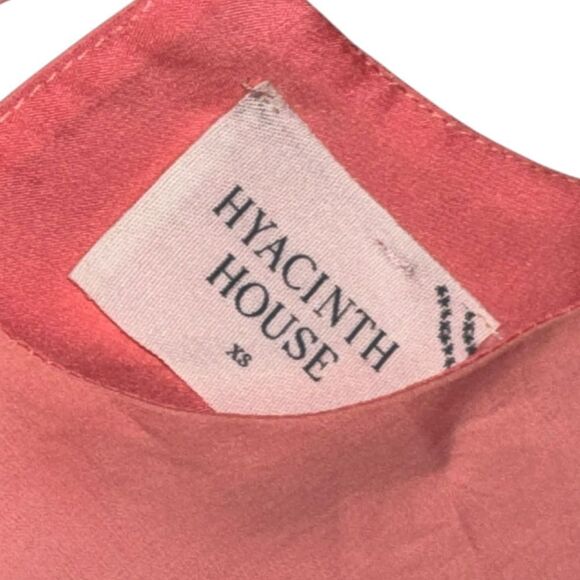 Tuckernuck HYACINTH HOUSE Coral Pink Allie Puff Sleeve Babydoll mini dress xs - Picture 7 of 9